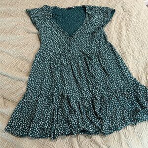 American Eagle Green Floral Mini Dress • Size Small • Excellent Condition •